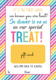 White Back to School Gift Card A6 Template