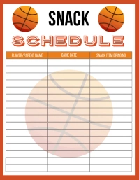 Printable Basketball Snack Schedule Sign Up S Volante (Carta US) template