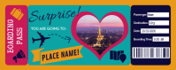 Бирюзовый Printable Boarding Pass Ticket Template Gift Twitch Profile Banner