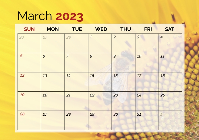 Printable calendar template 2023 march | PosterMyWall printable-calendar-template-2023-march-postermywall