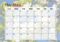 Printable calendar template 2023 may A4