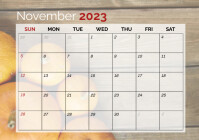 Printable calendar template 2023 november A4
