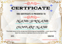 printable certificate , certificate Postcard template