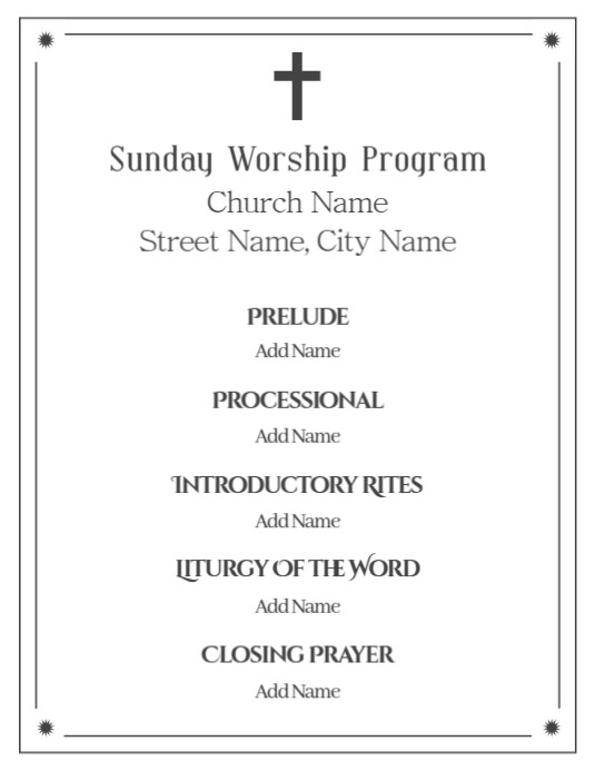 printable church program templates free | PosterMyWall