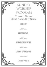 Simple Church Program Design printable church program templates free | PosterMyWall