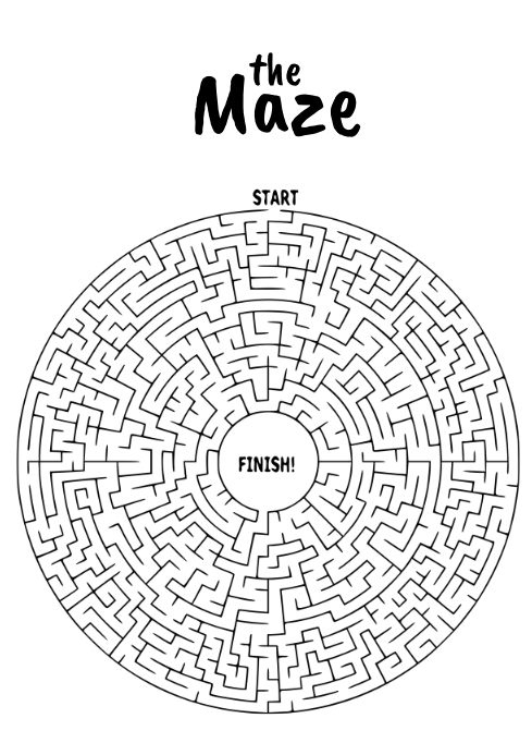 Printable Circle Maze Labyrinth Hard A4 Template | PosterMyWall