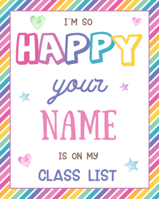 Plantilla de Printable Class Gift Tag, | PosterMyWall