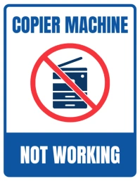 Printable Copier Machine Out of Order Sign Template Editable Office Equipment Not Working Notice Flyer (US Letter)