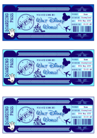 White Disney Surprise Trip A4 Template