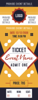 Printable Event Ticket Template Design- Free Download Halv side Letter