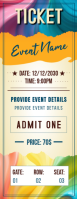 Printable Event Ticket Template Design- Free Download Halv side Letter