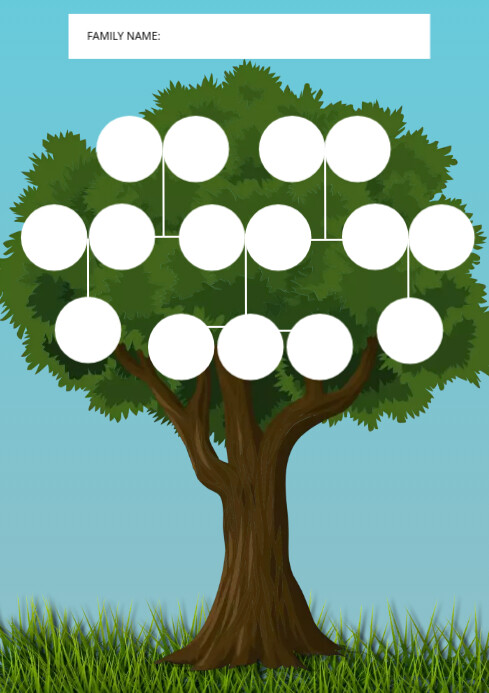 Blue Family Tree A1 Template | PosterMyWall
