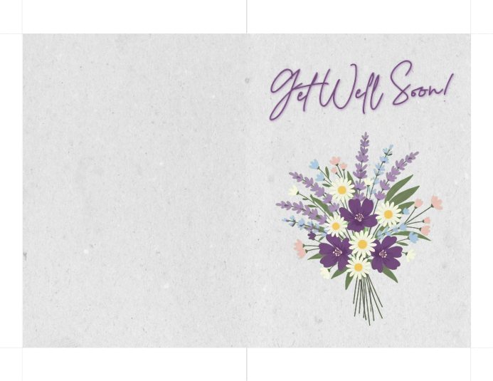 Printable Floral Get Well Soon Folded Card Template | PosterMyWall