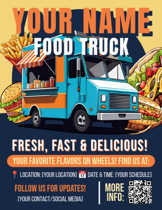 Printable Food Truck Flyer Template Design Free Download PosterMyWall