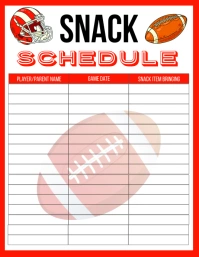 Printable Football Snack Schedule Ulotka (US Letter) template
