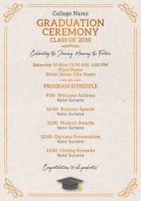 Printable Graduation Ceremony Program Template A4