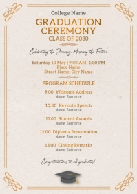 Printable Graduation Ceremony Program Template A4