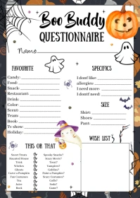Printable Halloween Boo Buddy Gift Exchange Q A6 template