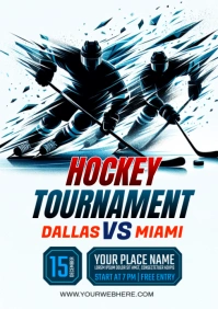 Printable Hockey Invitation Hockey Event Banner A4 template