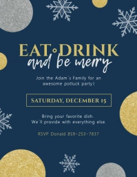 Printable Modern Christmas Potluck Flyer template