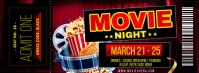 Printable Movie night event ticket template Facebook group cover photo design example