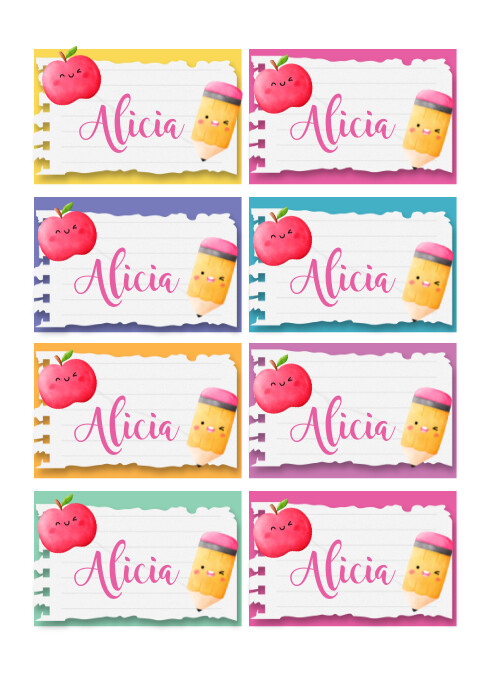 Printable Name Label, Editable Name Tags For A4 template