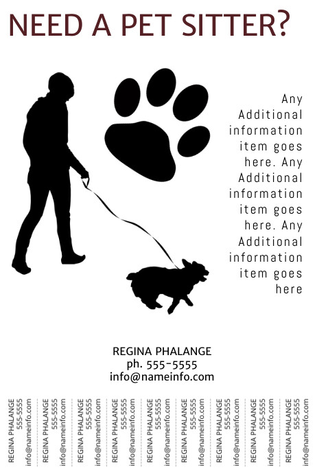 Printable Pet Sitter Flyer Template With Tear Off Tabs Postermywall