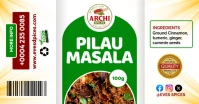 Printable Pilau Masala business spices container brand sticker label template design Facebook Shared Image