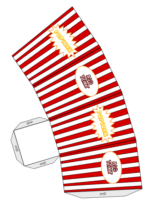 Homemade Popcorn Printable Printable Popcorn Box Template A4 | PosterMyWall