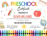 Printable Preschool Graduation Certificate Flyer (US Letter) template