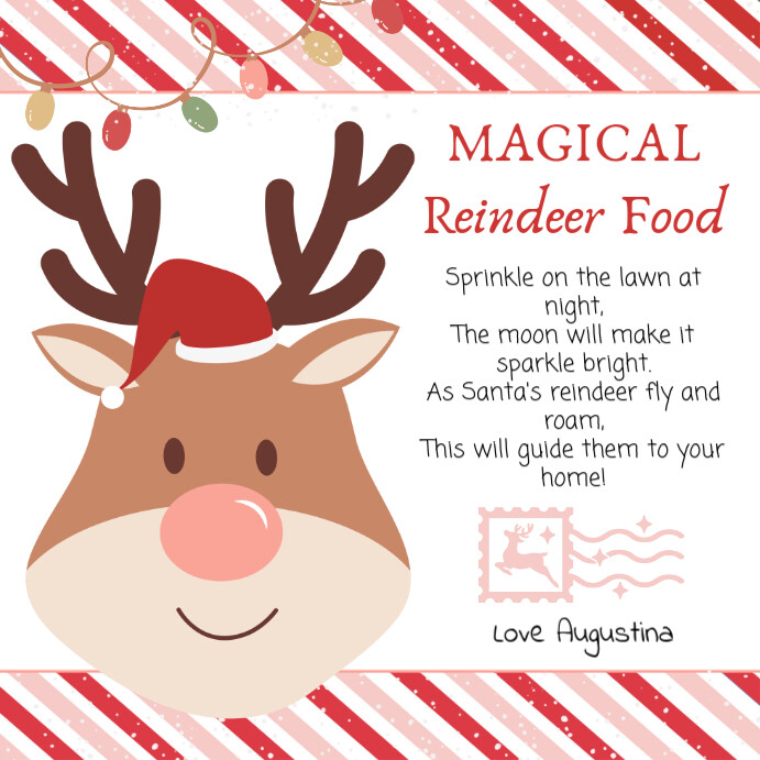 Printable Reindeer Food Tag Instagram Post template