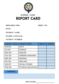 Report Card Template | PosterMyWall Report Card Template | PosterMyWall