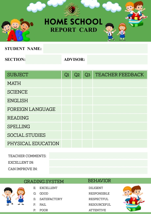 Printable Report Card Template PosterMyWall Printable Report Card Template PosterMyWall