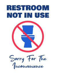 Printable Restroom Out of Order Sign Editable Bathroom Not in Use Sorry for the Inconvenience template