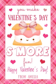 Printable S'mores Valentine's Day Gift Tags Banner 4' × 6' template
