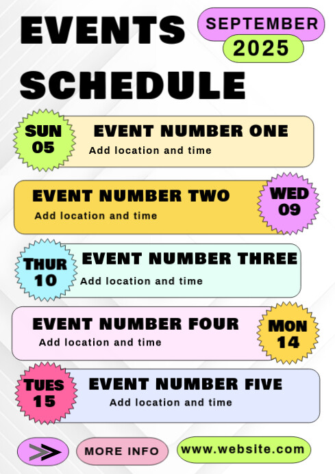 Printable schedule planner time-table A4 paper template
