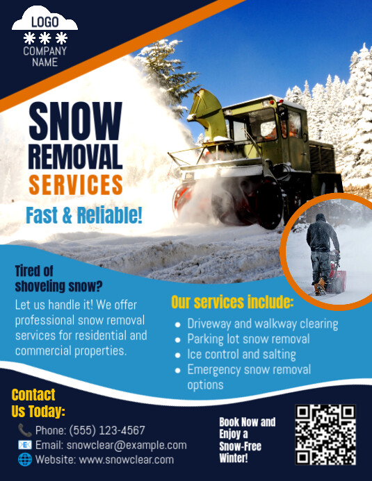 Snow Making Flyer Printable Snow Removal Services Flyer Poster Ad Template Design - Free ...