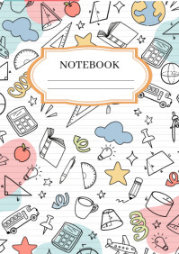Printable Student Notebook Cover for children A5 template
