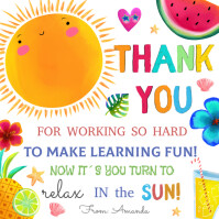 Printable Summer Gift Tag for Teacher Publicación de Instagram template