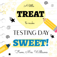 Printable Testing Day Gift Tag, School A Little Treat To Make Testing Day Sweet Personalized tags template