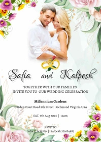 Printable Wedding Invitation Card A6 template