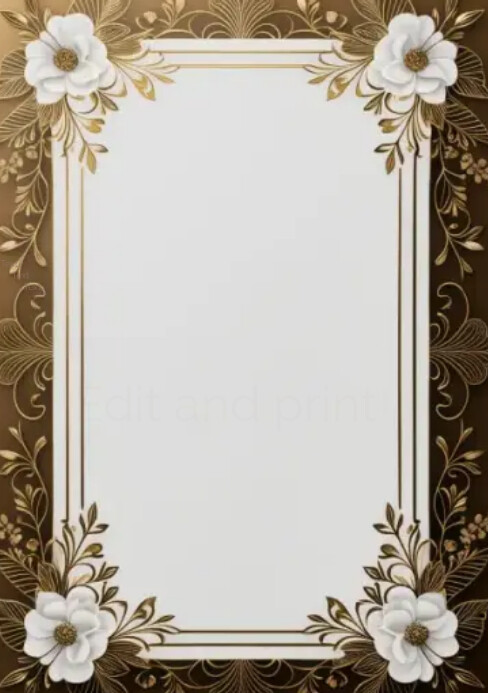 Printable Wedding invitation cards A5 template