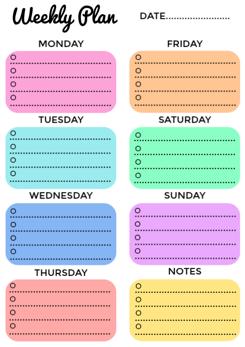 Weekly Tasks Image White Weekly Planner A3 Template | PosterMyWall