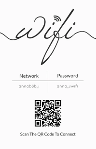 printable white and black typography qr code Half Page Wide template