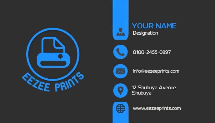 Printing Business Card Blue Template | PosterMyWall
