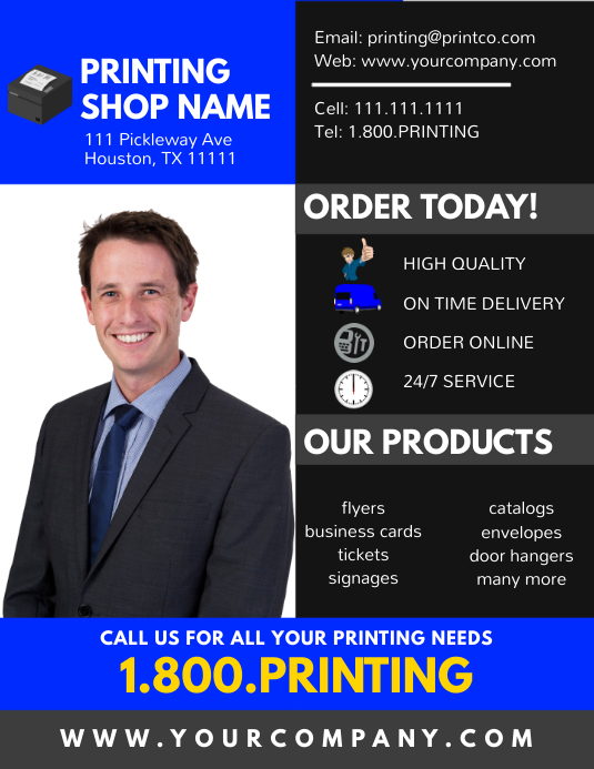 Printing Business Flyer Template Postermywall