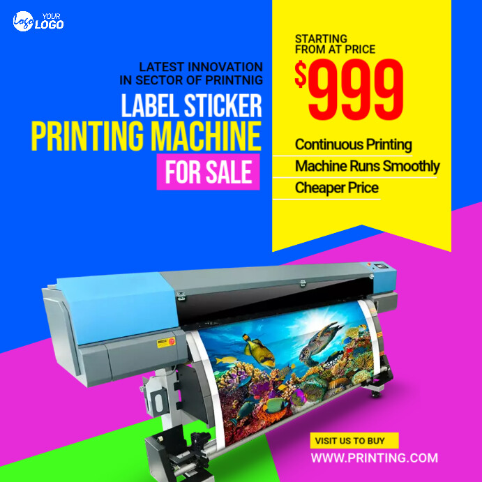Printing Machine For Sale Ad Template | PosterMyWall