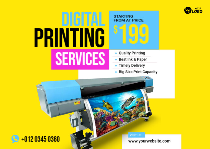Printer Ink Advertisement Plantilla de Printing Service Ad Template | PosterMyWall
