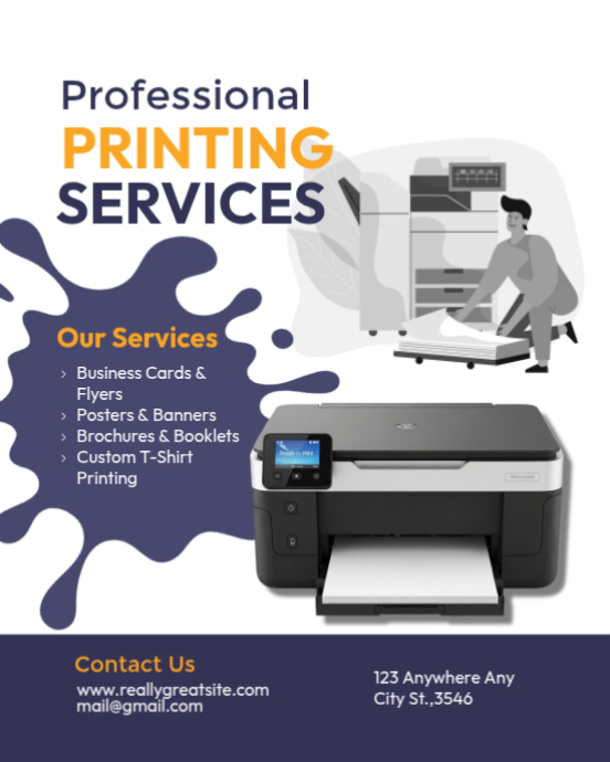Perfect Service Poster Printing Services Poster — Professional Business Promotion | Editable ...