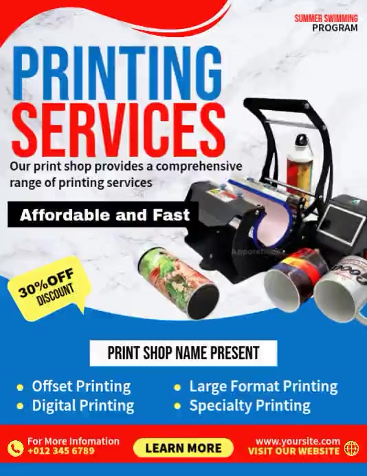 Printing Services Promotion Template | PosterMyWall